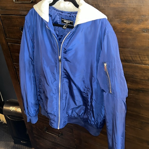 Men’s size Large Forever 21 navy hooded Jacket - Picture 4 of 7